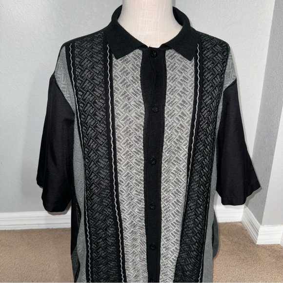 Mens Stacy Adams Italian Style Knit Woven Shirt 2XL - Picture 4 of 6